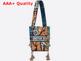 Dior D Bubble Bucket Bag Blue Multicolor Dior Paisley Embroidery Replica