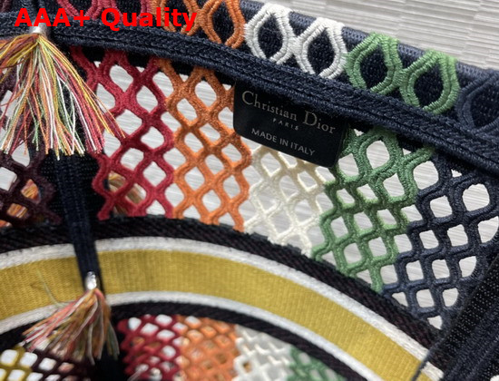 Dior D Bubble Bucket Bag Multicolor Mesh Embroidery Replica