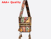 Dior D Bubble Bucklet Bag Yellow Multicolor Dior Paisley Embroidery Replica