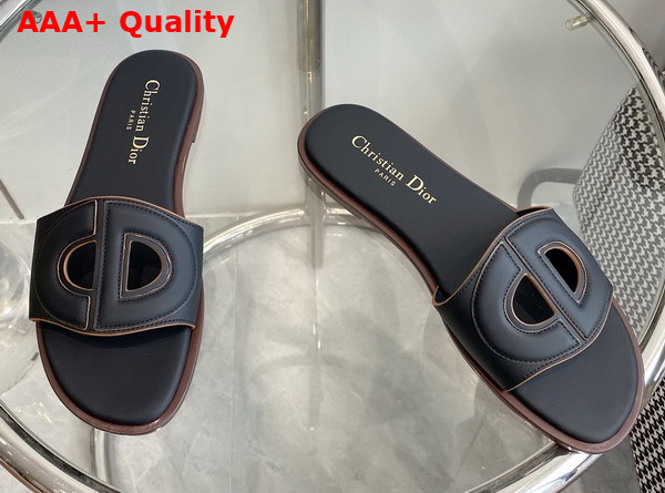 Dior D Club Slide Black Calfskin Replica