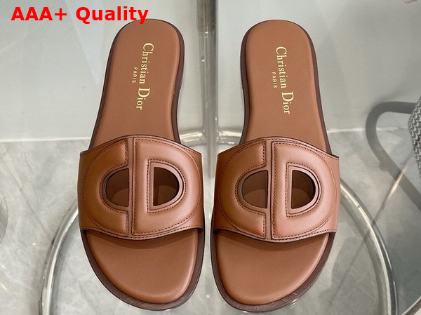 Dior D Club Slide Camel Calfskin Replica