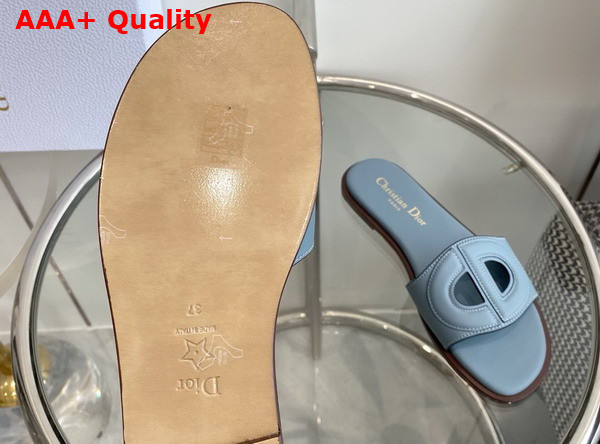 Dior D Club Slide Light Blue Calfskin Replica