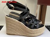 Dior D Club Wedge Sandal in Black Calfskin Replica
