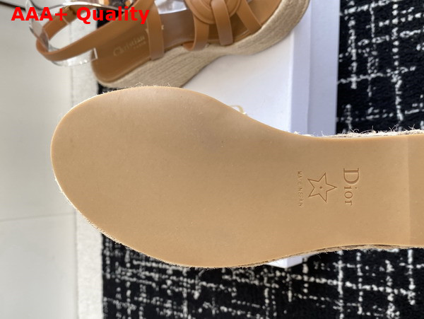 Dior D Club Wedge Sandal in Camel Calfskin Replica