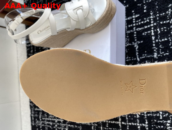 Dior D Club Wedge Sandal in White Calfskin Replica