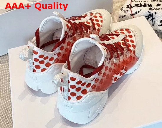 Dior D Connect Dioramour Sneaker White and Red Neoprene Replica