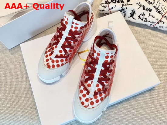Dior D Connect Dioramour Sneaker White and Red Neoprene Replica