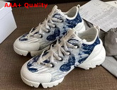Dior D Connect Sneaker Blue Butterfly Print Technical Fabric Replica