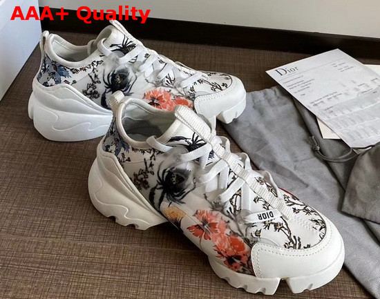 Dior D Connect Sneaker Multicolor Floral Print Technical Fabric Replica