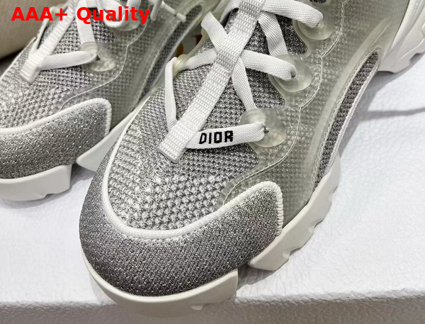 Dior D Connect Sneaker Silver Tone Laminated Mesh Replica