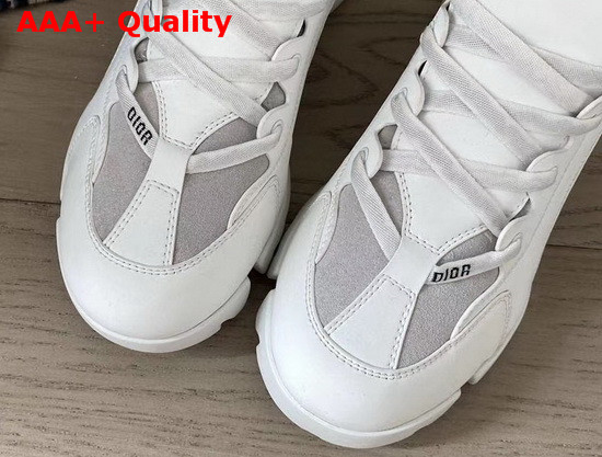 Dior D Connect Sneaker in White Leather with Shearling Lining Replica