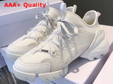Dior D Connect Sneaker in White Neoprene Replica