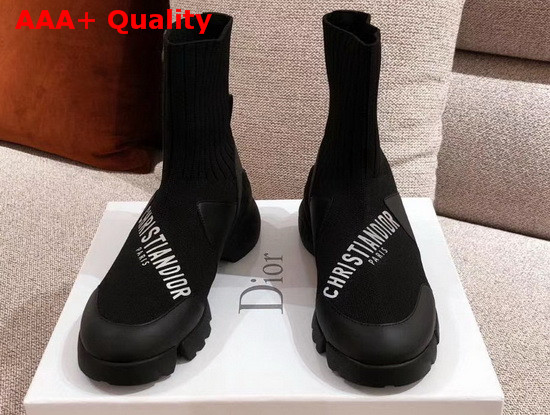 Dior D Connect Sock Boots in Black Stretch Knit Replica