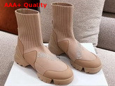Dior D Connect Sock Boots in Nude Stretch Knit Replica