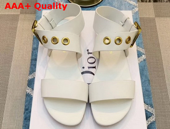 Dior D Dior Calfskin Leather Sandal in White Replica
