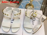 Dior D Dior Calfskin Leather Sandal in White Replica
