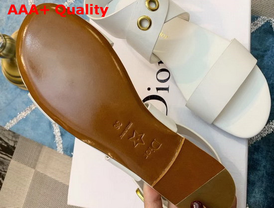 Dior D Dior Calfskin Leather Sandal in White Replica