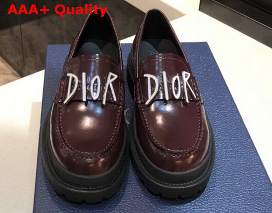 Dior D Dior Loafers in Bordeaux Calfskin Replica