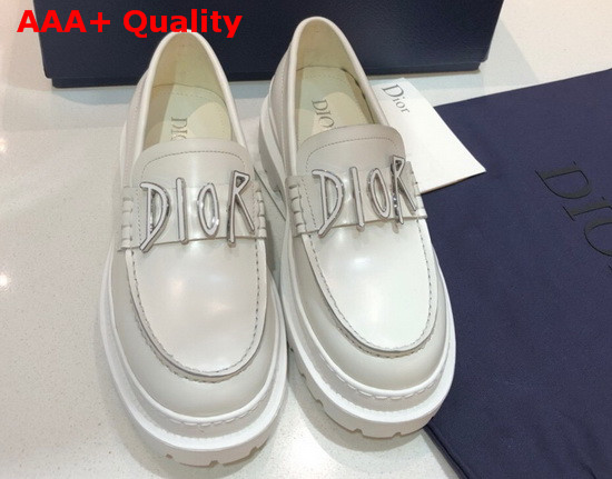 Dior D Dior Loafers in White Calfskin Replica