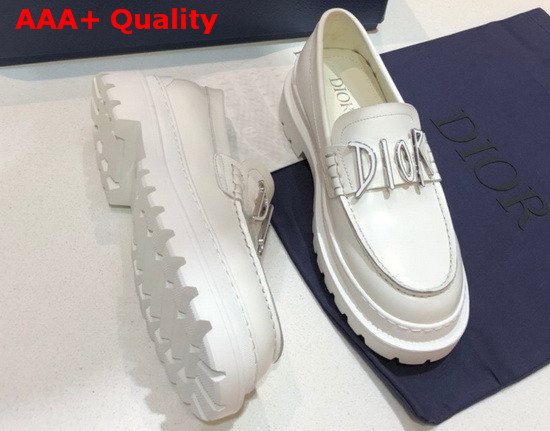 Dior D Dior Loafers in White Calfskin Replica
