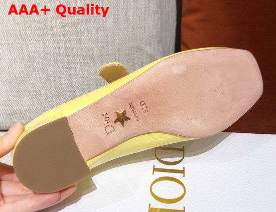 Dior D Doll Pump Yellow Shiny Calfskin Replica