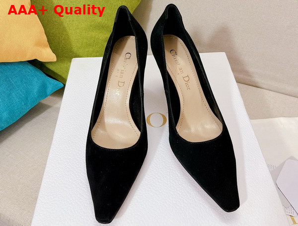 Dior D Fame Pump Black Suede Calfskin Replica