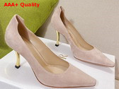 Dior D Fame Pump Nude Suede Calfskin Replica