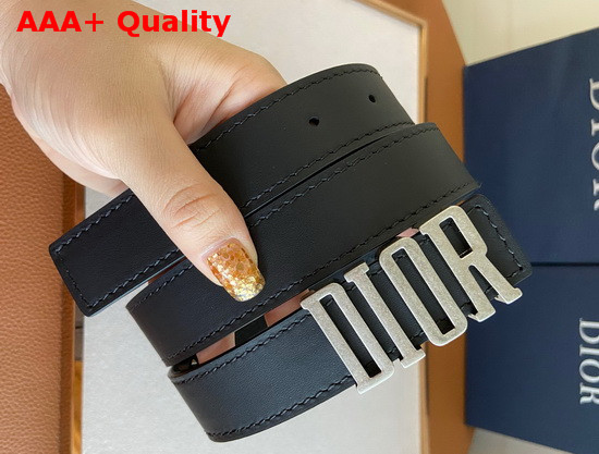 Dior D Fence Belt Black Smooth Calfskin 30mm Replica