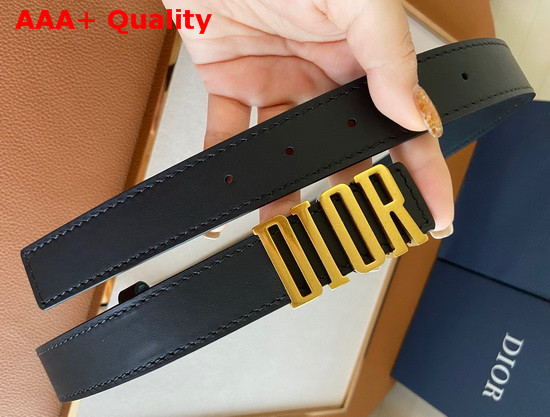 Dior D Fence Belt Black Smooth Calfskin 30mm Replica