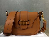 Dior D Fence Saddle Bag Brown Calfskin For Sale