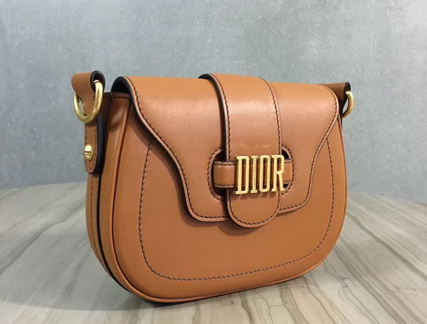 Dior D Fence Saddle Bag Brown Calfskin For Sale