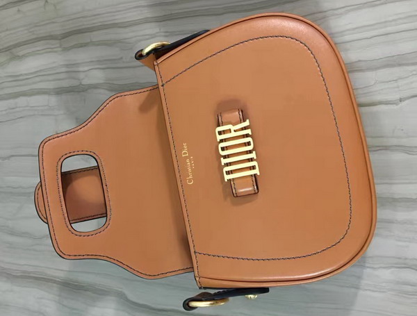 Dior D Fence Saddle Bag Brown Calfskin For Sale