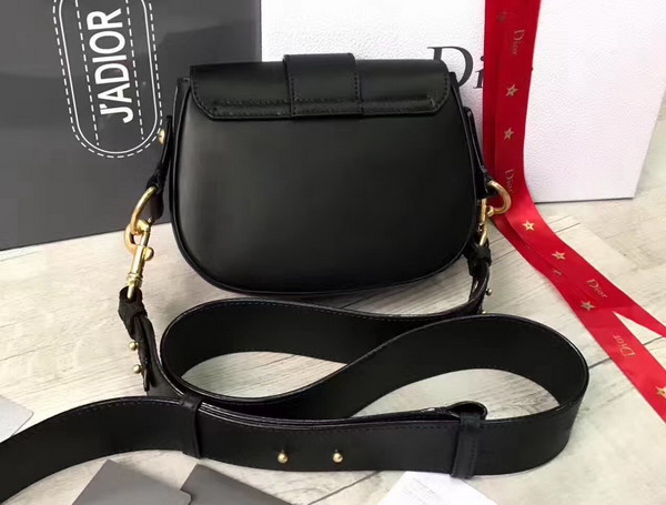 Dior D Fence Saddle Bag in Black Calfskin For Sale