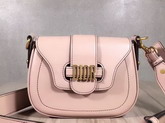 Dior D Fence Saddle Bag in Pink Calfskin For Sale