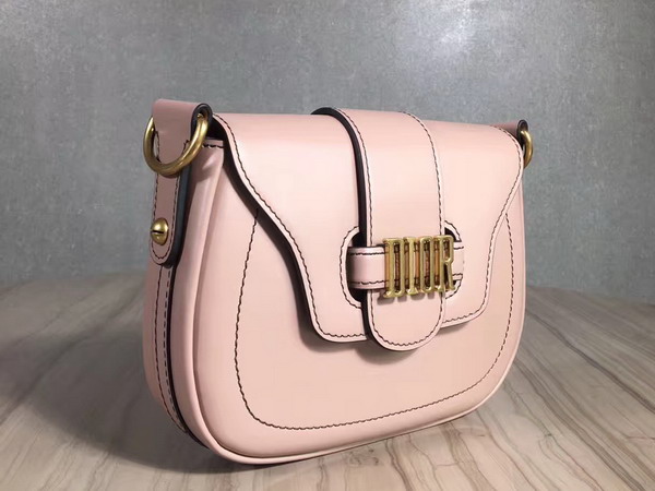 Dior D Fence Saddle Bag in Pink Calfskin For Sale