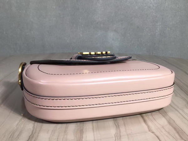Dior D Fence Saddle Bag in Pink Calfskin For Sale