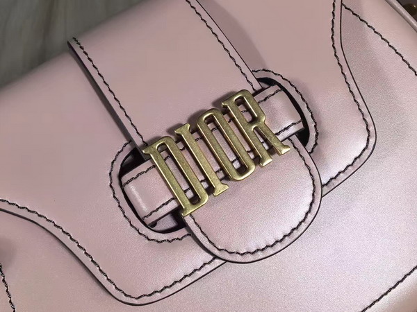 Dior D Fence Saddle Bag in Pink Calfskin For Sale