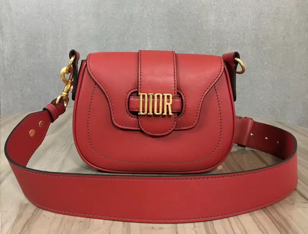 Dior D Fence Saddle Bag in Red Calfskin For Sale