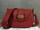 Dior D Fence Saddle Bag in Red Calfskin For Sale