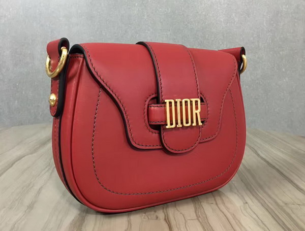 Dior D Fence Saddle Bag in Red Calfskin For Sale