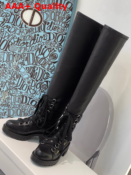 Dior D Fight Thigh Boot Black Lambskin Replica