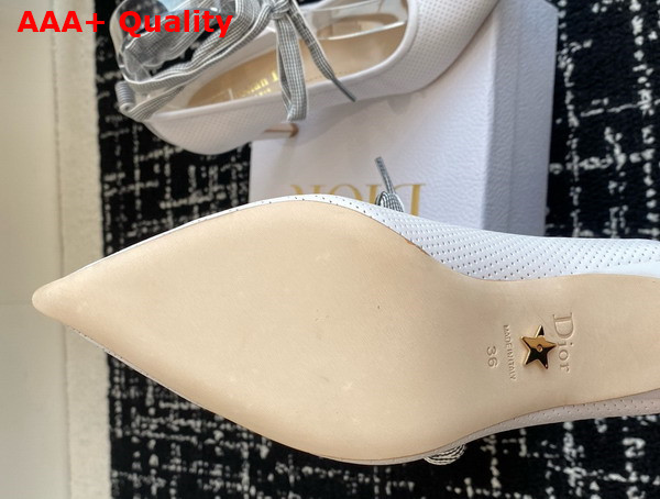 Dior D Journey Lace Up Pump in White Perforated Supple Lambskin Replica