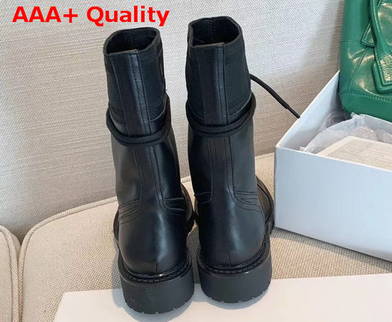 Dior D Major Ankle Boot Black Calfskin and Technical Fabric Replica