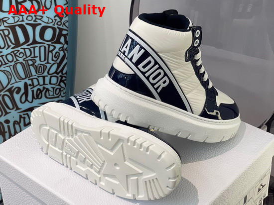 Dior D Player Sneaker Black and White Quilted Nylon Replica