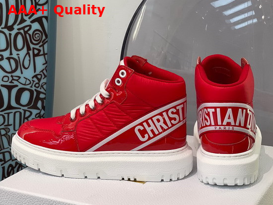 Dior D Player Sneaker Red Quilted Nylon Replica