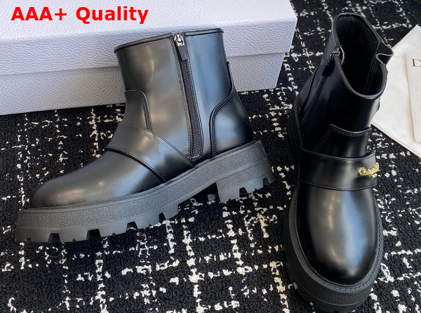 Dior D Quest Ankle Boot in Black Calfskin Replica