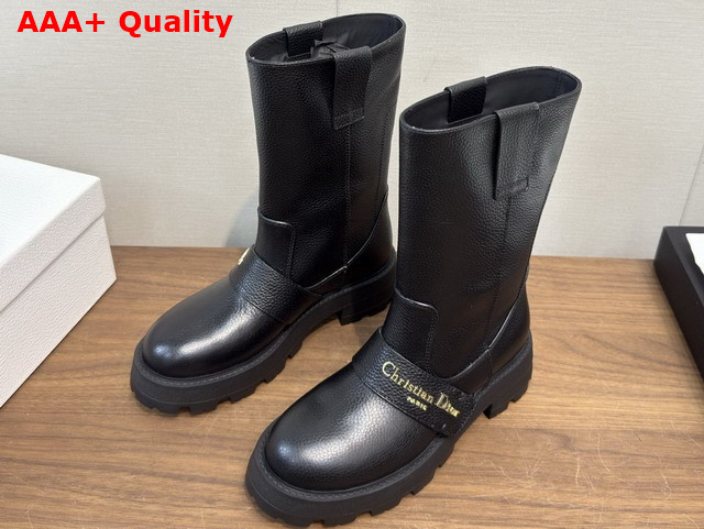 Dior D Quest Boot Black Grained Calfskin Replica