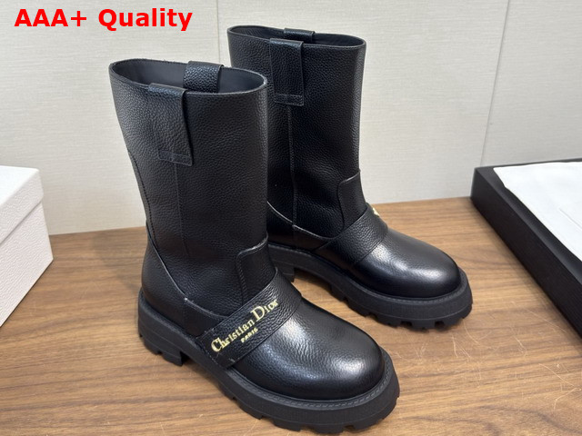 Dior D Quest Boot Black Grained Calfskin Replica