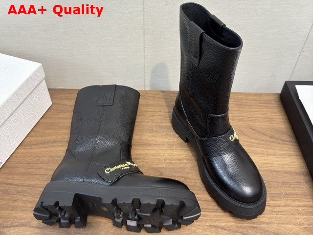 Dior D Quest Boot Black Grained Calfskin Replica