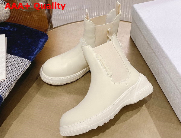 Dior D Racer Ankle Boot White Calfskin Replica